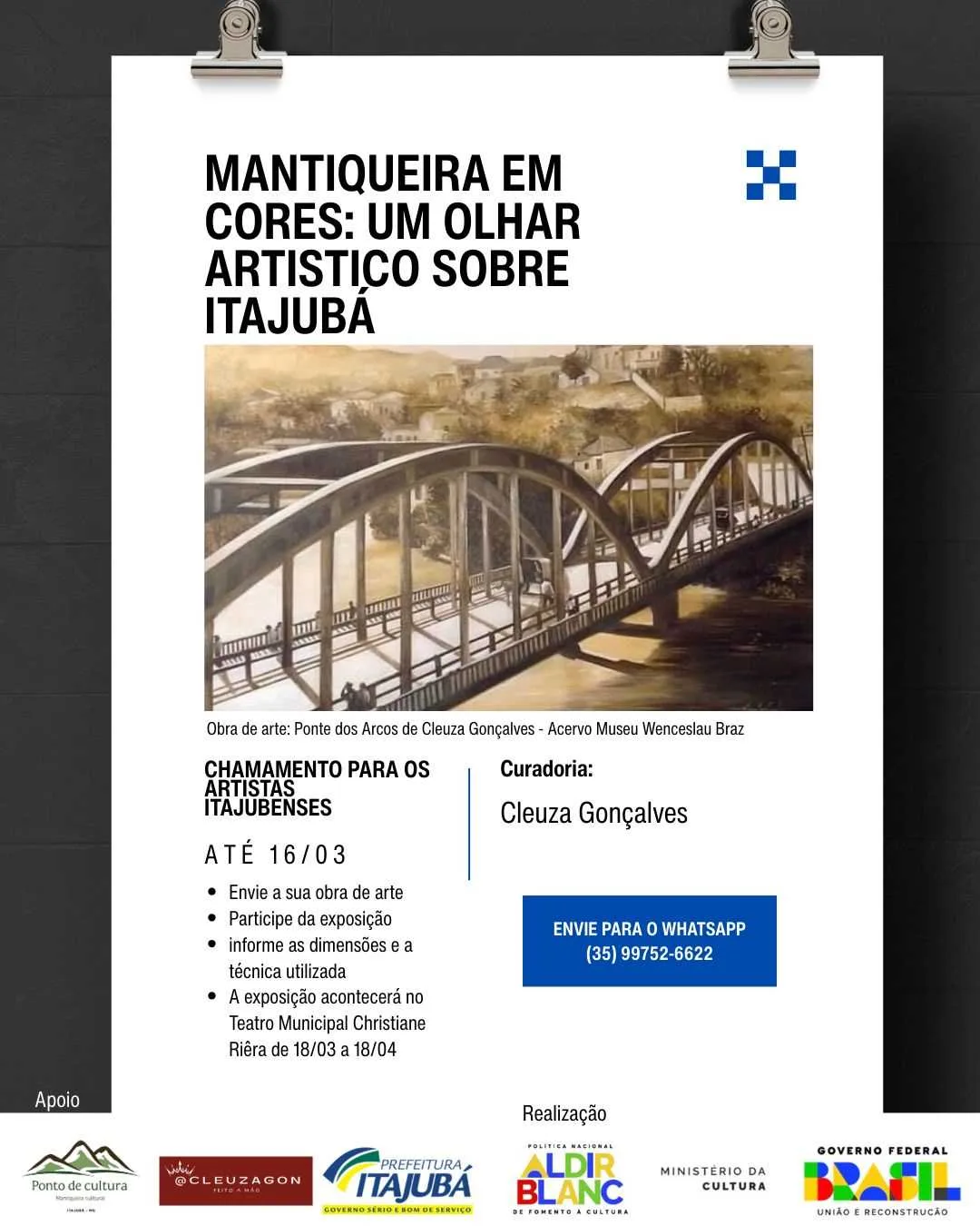 Artistas de Itajubá podem se inscrever para exposição Mantiqueira em Cores