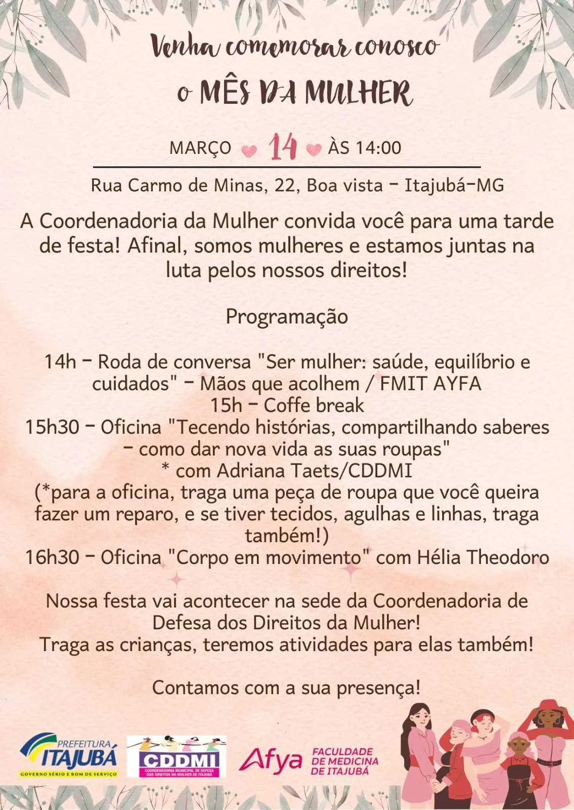 Coordenadoria da Mulher promove evento especial em celebração ao Mês da Mulher em Itajubá