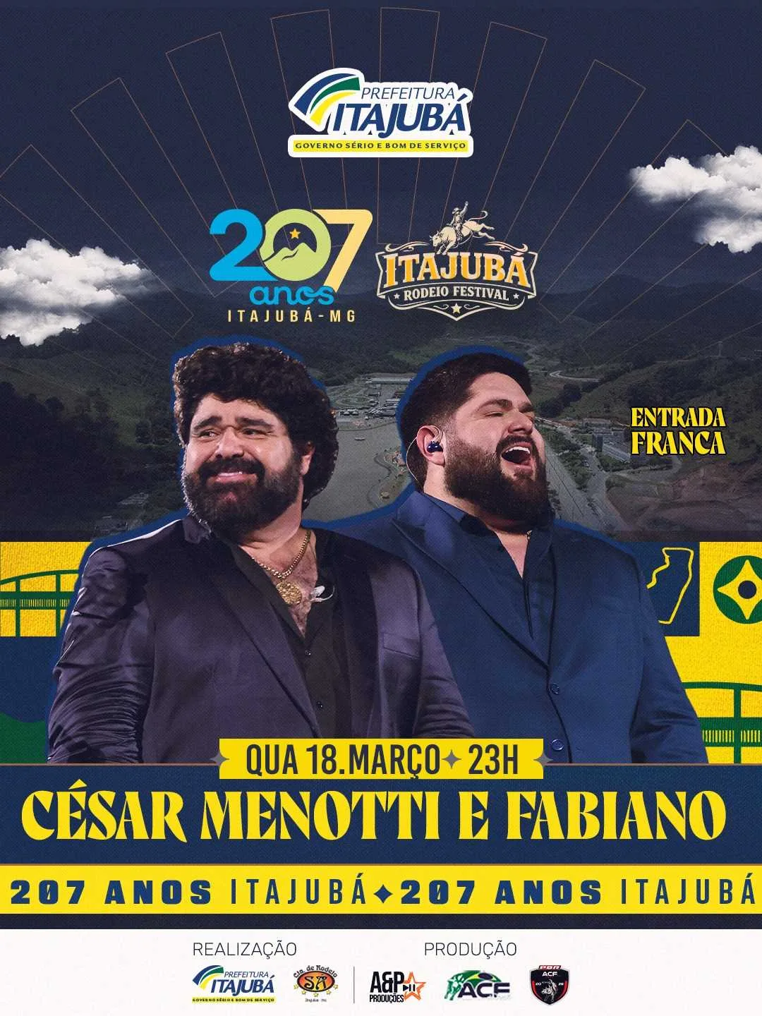 César Menotti & Fabiano abrem festa de aniversário de Itajubá com grande show