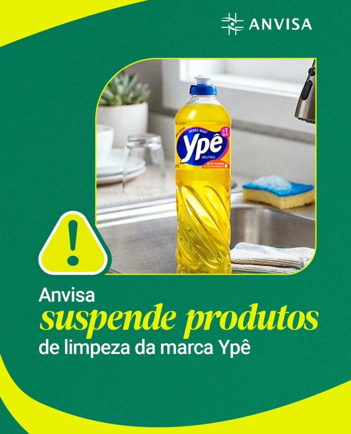Alerta aos consumidores: Anvisa suspende produtos da marca Ypê por risco de contaminação