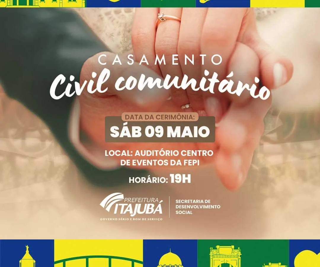 Casamento civil comunitário acontece neste sábado em Itajubá