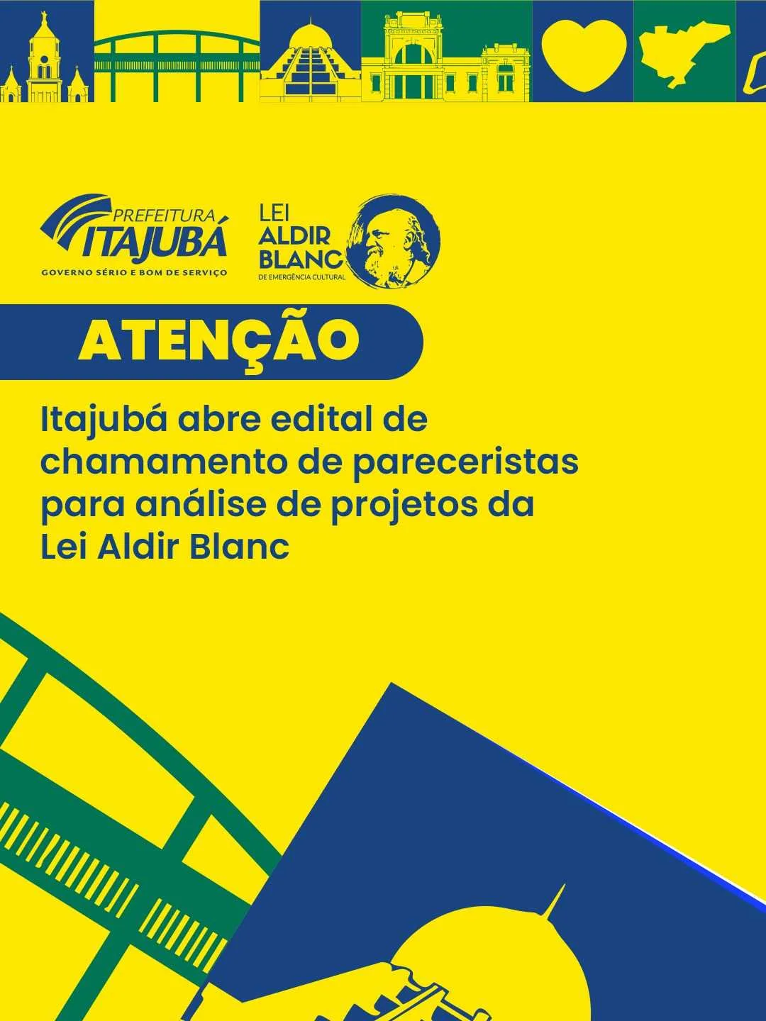 Itajubá abre edital para seleção de pareceristas da Lei Aldir Blanc