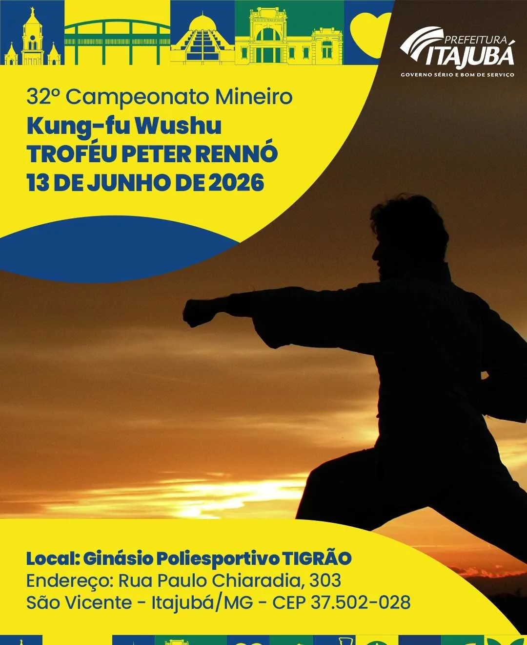 Itajubá sediará o 32º Campeonato Mineiro de Kung-Fu Wushu