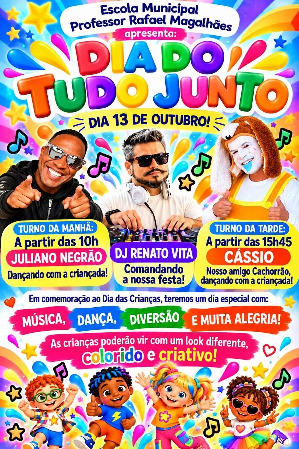 Escola Municipal Professor Rafael Magalhães prepara Dia do Junto com muita música, dança e diversão