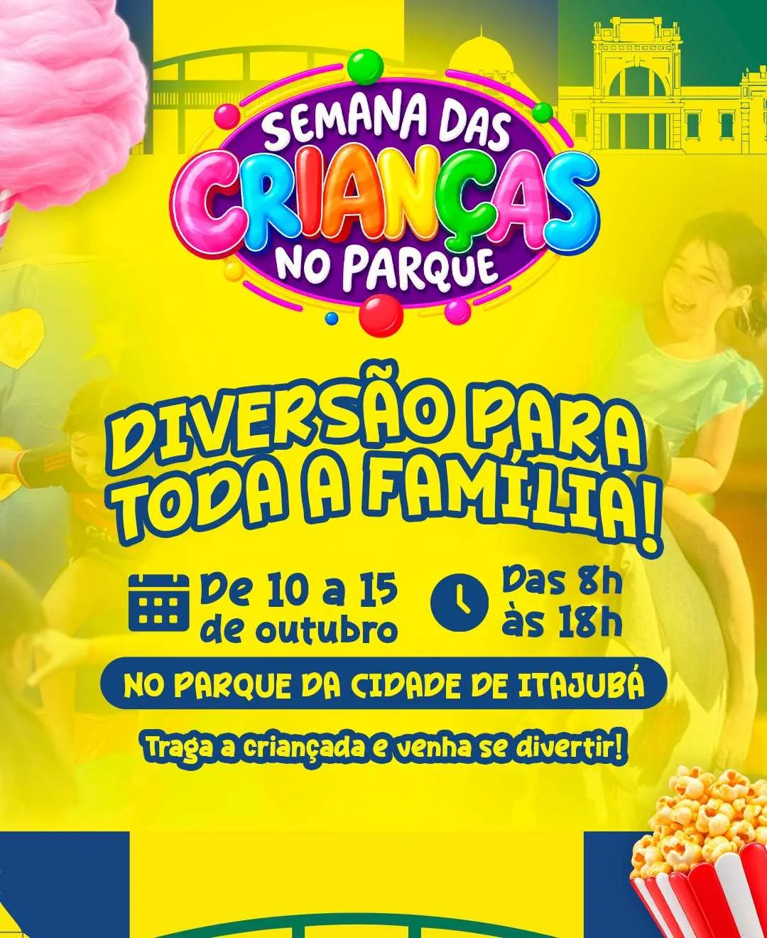 Dia das Crianças reúne diversão e atividades gratuitas no Parque da Cidade