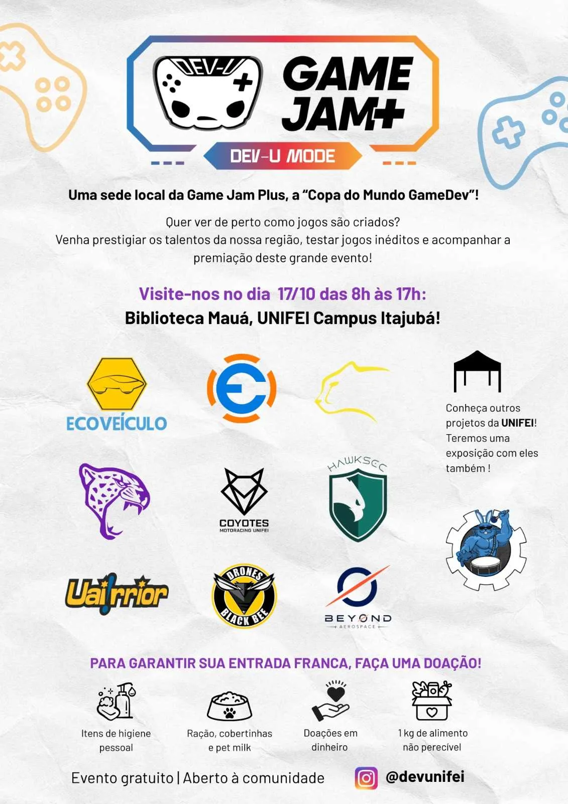 Game Jam Plus movimenta a criação de jogos na UNIFEI