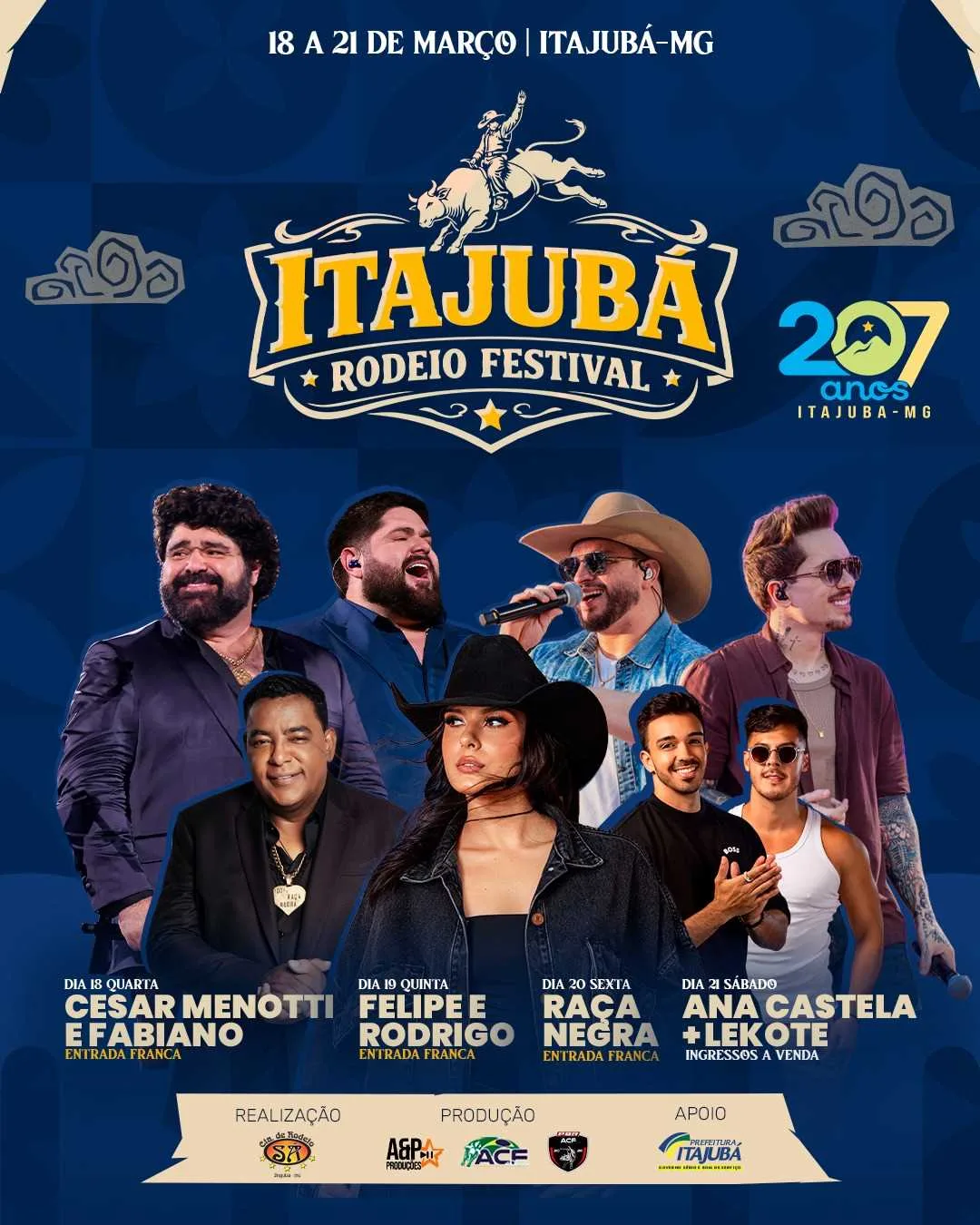 Itajubá Rodeio Festival reúne grandes nomes da música e da elite do rodeio mundial